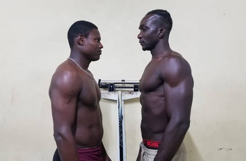 Jason ‘AK 47’ Barker (right) is looking to defeat Daren France in their heavyweight bout tonight.