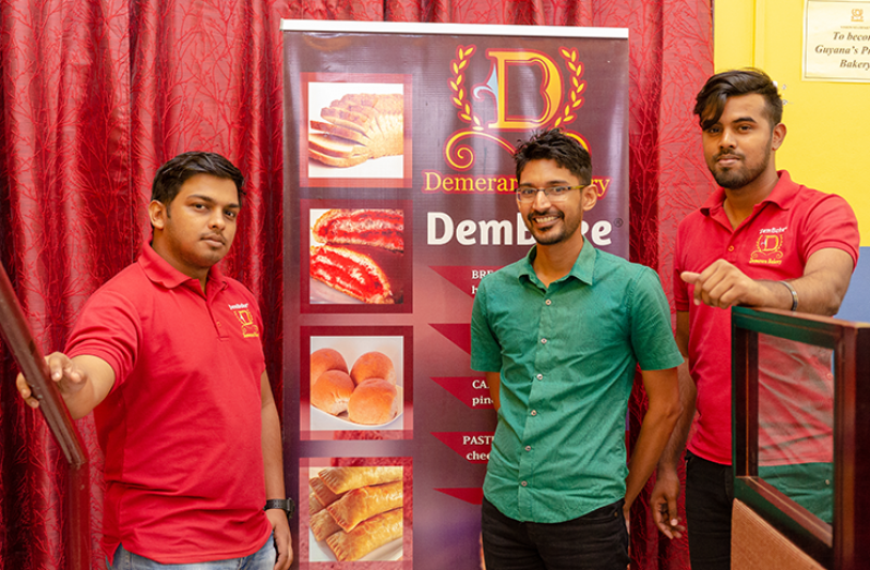 Managers of Demerara Bakery Operations and Accounting Manager, George De Freitas, Admin Manager, Dave Laltoo and Sales Manager Dr. Omesh Balmacoon