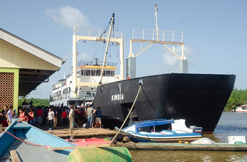 MV Kimbia moored at the Kumaka stelling