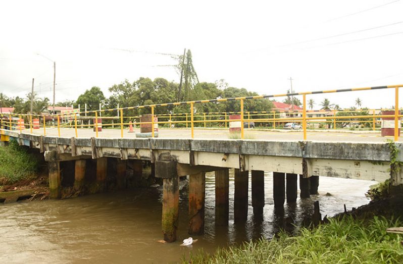 Public Infrastructure Minister David Patterson concedes that the main access bridge at Bagotville, West Bank Demerara, is in need of urgent repairs