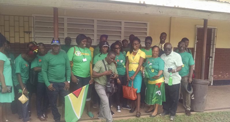 APNU+AFC nominees and supporters in Linden on Tuesday
