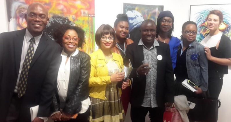 Bovell flocked by relatives and friends at the launch of the ‘Modalities in Expression’ exhibition at Agora Gallery, New York