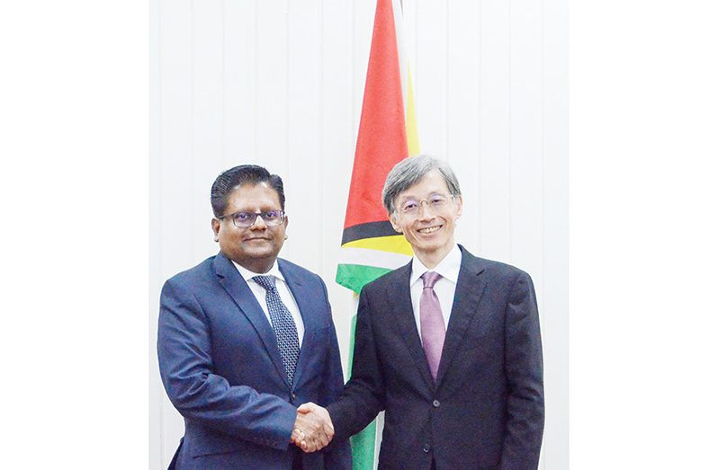 Senior Minister in the Office of the President with Responsibility for Finance and the Public Service, Dr. Ashni Singh, met with the International Monetary Fund’s (IMF) Deputy Managing Director (DMD), Mr. Kenji Okamura