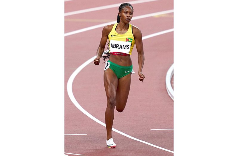 Aliyah Abrams in action for Guyana at Tokyo Olympics