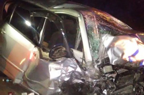 One of the vehicles involved in the accident