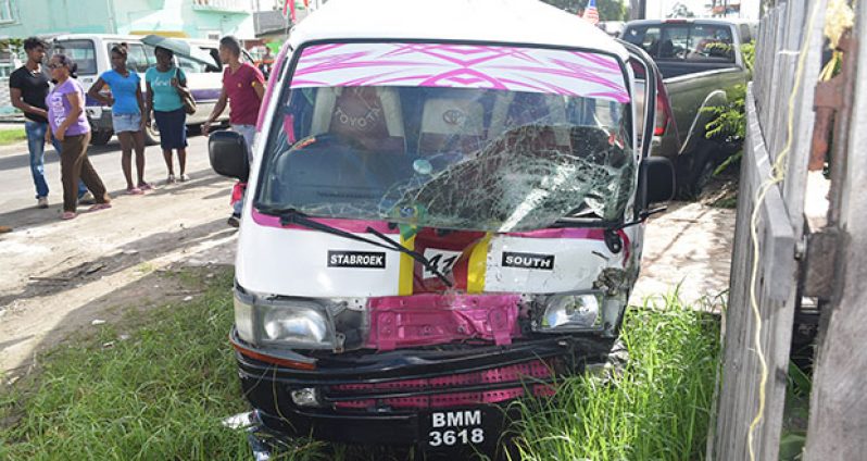 The minibus which reportedly caused the accident