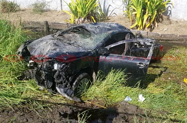 The car following the accident.
