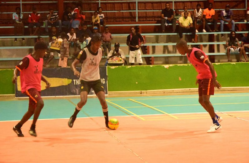 Part of the action in the Corona Futsal Tournament