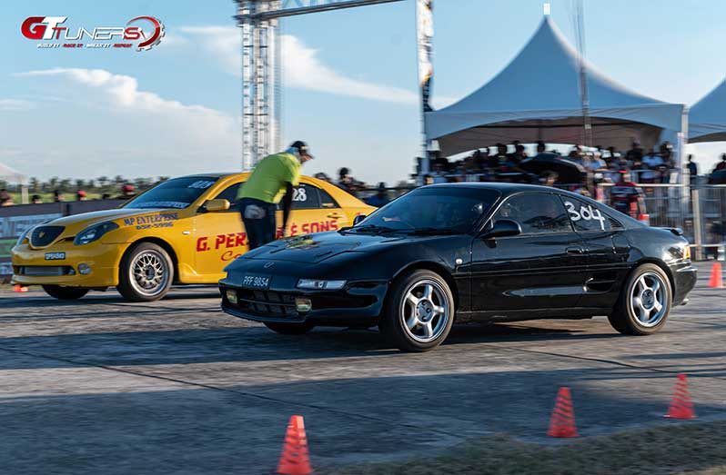 Drag racing action back in Berbice at the Rose Hall airstrip (GT Tuners Photo )