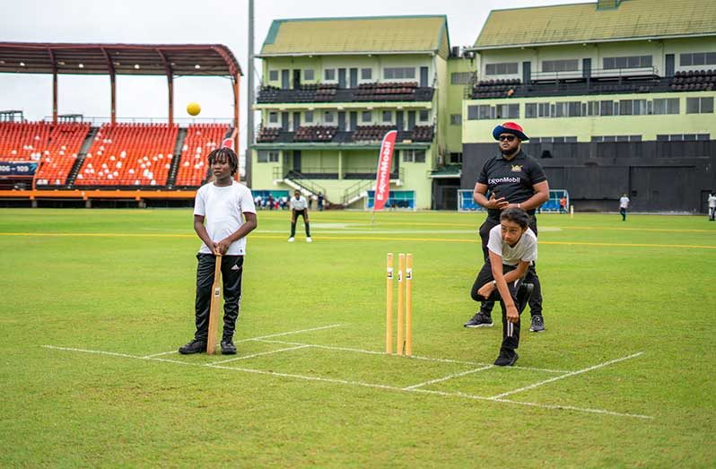 Part of the action on day one of the Demerara zone at the National Stadium, Providence