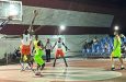 One Guyana basketball Champion North Ruimveldt Ravens (Orange & White) in battle with Pacesetters