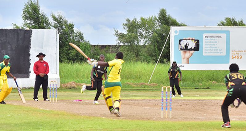 Part of the action at Everest yesterday between Guyana and Jamaica