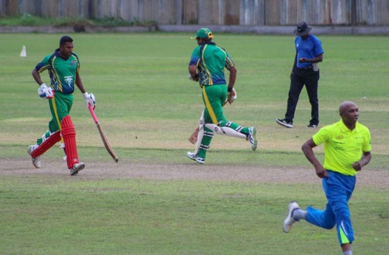 Action in Sunday's round of the GCB Over-40 T20 tourney
