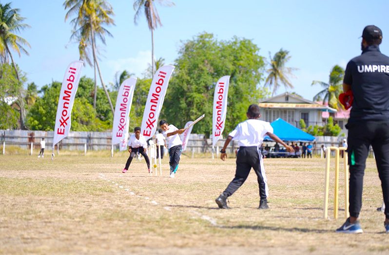 Part of the action on day one in the Future Warriors Tapeball Tournament powered by ExxonMobil.