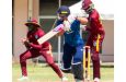 Part of the action in the third Youth ODI between West Indies and England