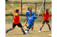 The action in Round Two of the Courts Optical Pee Wee football tournament