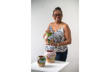 Artist Lisa Thompson, creator of the exhibition Guyana: The Stories She Told, uses pottery to capture vivid scenes from Guyanese childhood (Delano Williams photo