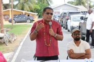 Minister of Agriculture, Zulfikar Mustapha, meets with residents on the West Coast of Demerara