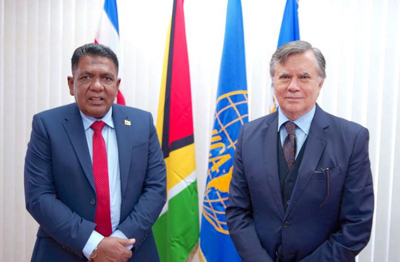 Minister for Agriculture, Zulfikar Mustapha and Director General of IICA, Manuel Otero (IICA photo)