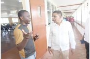 Minister of Agriculture Zulfikar Mustapha engages a student of the GSA