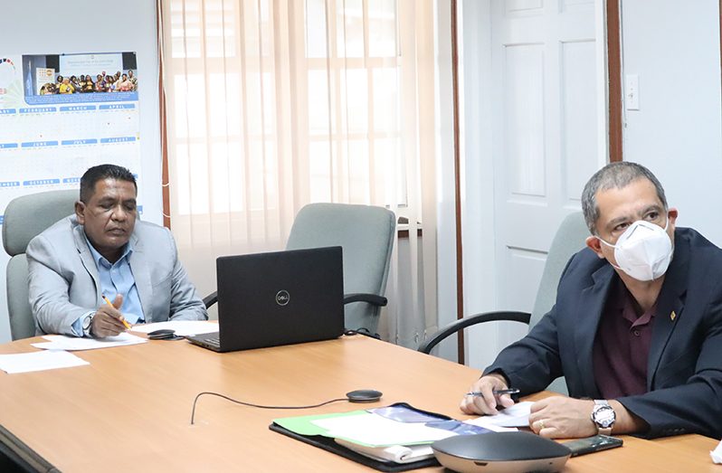 Agriculture Minister Zulfikar Mustapha, and IICA's Country Representative in Guyana, Wilmot Garnett