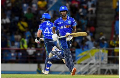 Akeem Auguste (left) enjoyed a solid showing in this year’s Caribbean Premier League