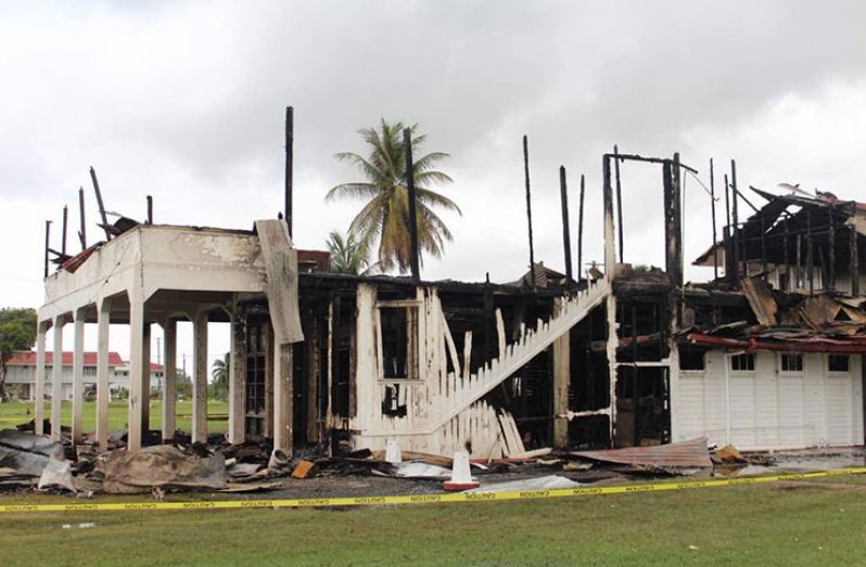 The Staff Club and guest house at the Albion Estate Senior Staff Compound was destroyed by fire early Wednesday