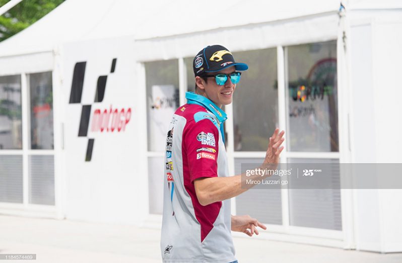 Alex Marquez of Spain and EG 0,0 Marc VDS greets in the paddock during the MotoGP of Malaysia - Previews at Sepang Circuit on October 31, 2019 in Kuala Lumpur, Malaysia. (Photo by Mirco Lazzari gp/Getty Images)
