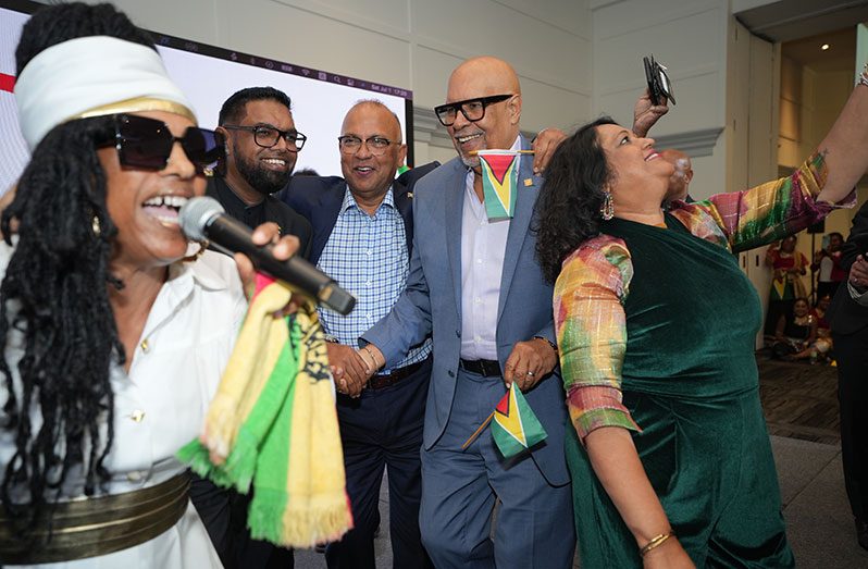 President Dr. Irfaan Ali and Guyanese in Canada during a diaspora event (Photos: Akeem Greene/News Room)