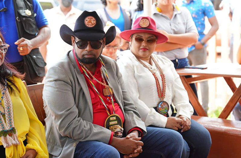 President Dr Irfaan Ali and First Lady Mrs Arya Ali at the opening of the first regional tourism information centre (Photo: Office of the President)