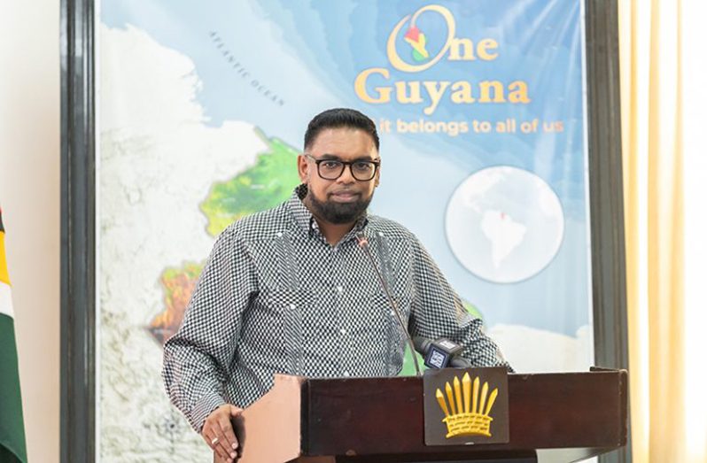 President, Dr Irfaan Ali, during the press conference