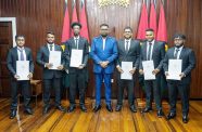 Six new land surveyors were sworn in on Wednesday by President, Dr Mohamed Irfaan Ali