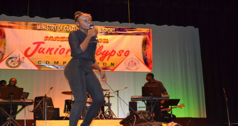 Alicia Benjamin’s remarkable performance, afforded her the prize for ‘Most Promising Junior Calypsonian’.