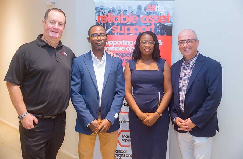 Directors of Allrig Guyana Inc,. Abbigale Loncke, Omar Petty and Euan Kennedy, along with Operations Director Barry Newman