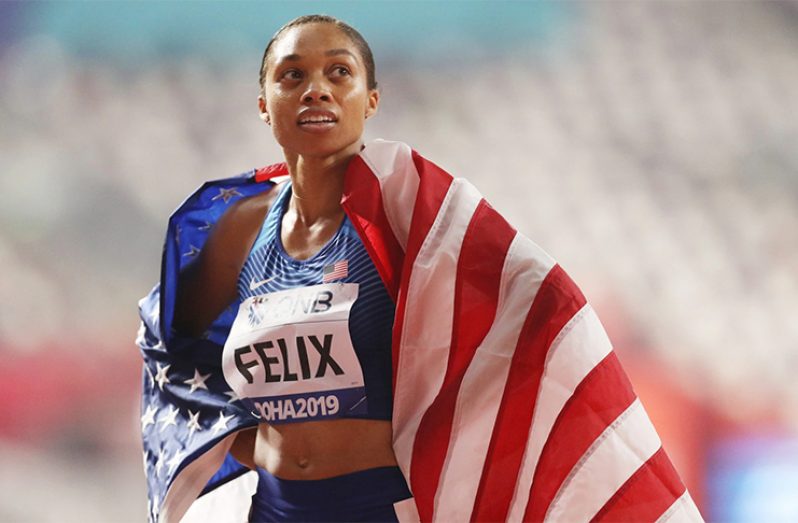 Allyson Felix helped set a new world record in the 4x400m mixed relay Credit: Getty Images