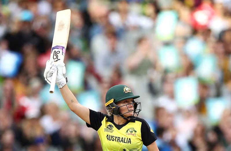 Alyssa Healy smashed the highest score in a women’s T20 World Cup final, producing a blazing 75 from 39 balls against India at the MCG on Sunday, (Getty)