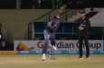 Alzarri Joseph at times clocked 145 km and picked up 4-41 to help the Falcons (Sachin Persaud photos)