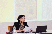 China’s Ambassador to Guyana, Guo Haiyan speaking during the exhibition on Monday (Carl Croker photo)