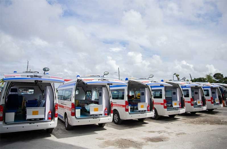 The delivery of six new ambulances to the newly commissioned regional hospitals is expected to significantly strengthen emergency medical services and improve patient care across Guyana
