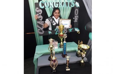 Amesha Persaud, top performer of St Anthony’s Primary School, Bartica