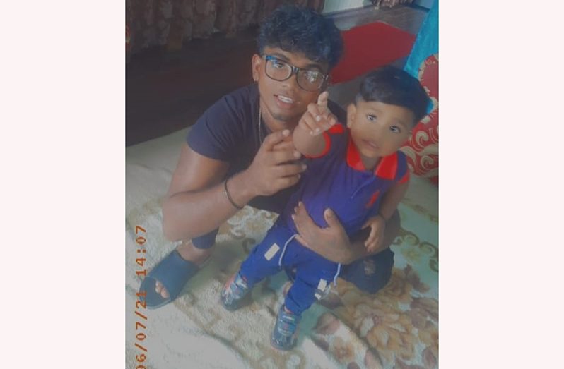 19-year-old Amir Raghubeer and his now toddler son, Aditya