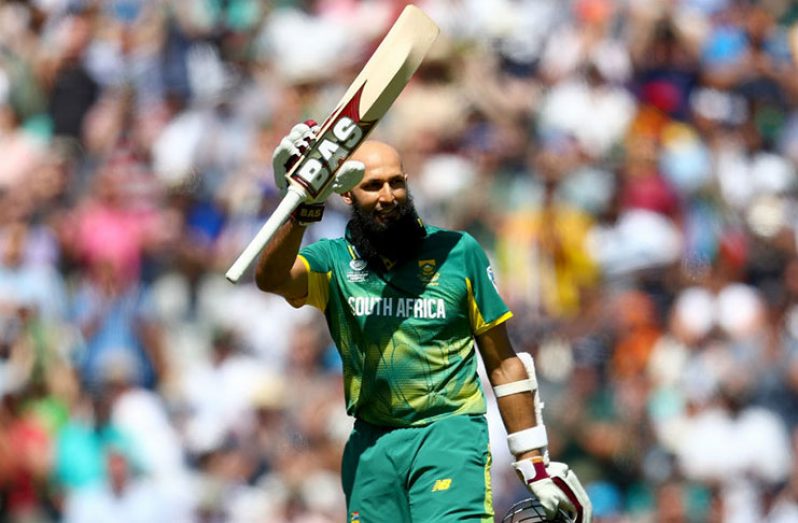 Hashim Amla acknowledges the applause after getting to his 25th ODI ton against Sri Lanka at The Oval.