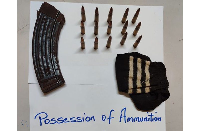 The AK-47 ammunition that was seized by the police