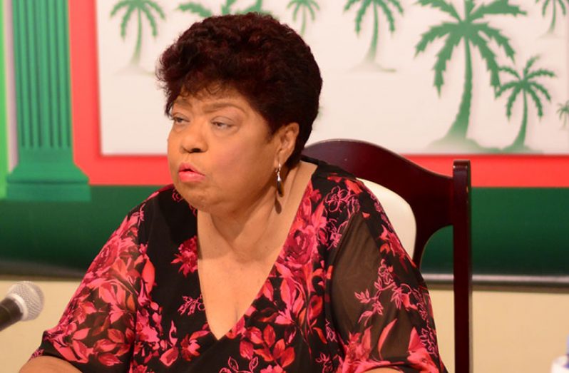 Minister of Social Protection and General Secretary of the People’s National Congress Reform, Amna Ally (Samuel Maughn photo)