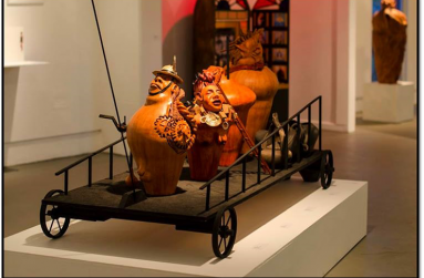 Ancel Daniel nee Boston, The Caribbean Bush Doctor and Modernity, Clay Sculpture, Installation, 2015.