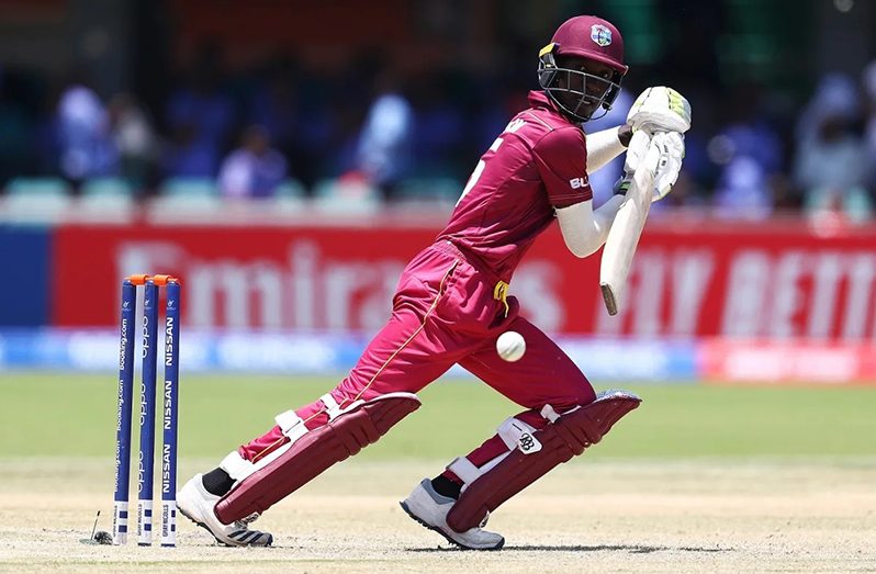 Kevlon Anderson during his unbeaten 86 against England in the 2020 U-19 World Cup