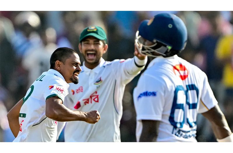 Taijul Islam got Angelo Mathews out in his last Test innings •  (AFP/Getty Images)