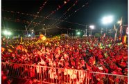 Part of the mammoth crowd at Anna Regina on Saturday