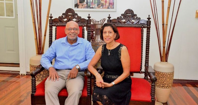 President Ramotar and First Lady all smiles for their 40th wedding anniversary