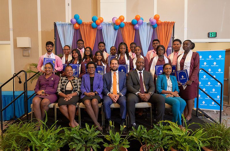 Republic Bank (Guyana) Limited celebrated the achievements of 16 bright young men and women, at a ceremony held at the Guyana Marriott Hotel
